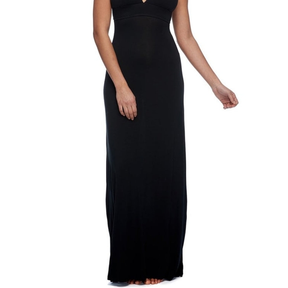 SKYE Annabella Maxi Dress Black Jersey Lace Up Back Stretch Medium - Picture 6 of 13